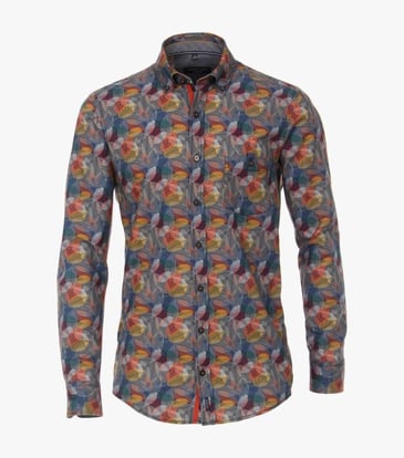 CASA MODA CHEMISE À MANCHE LONGUE IMPRIMÉE FEUILLE COULEUR AUTOMNE