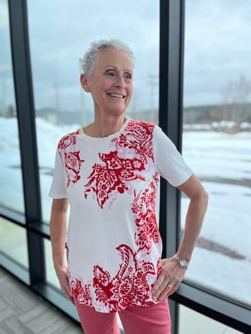 GERRY WEBER T-SHIRT MOTIF ROUGE ROSE