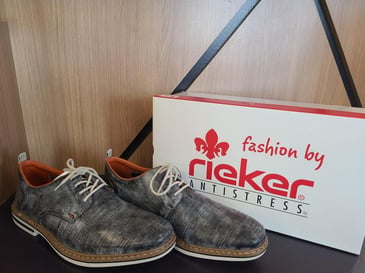 RIEKER HOMME SOULIER EN CUIR COULEUR BLEU IMITATION DENIM