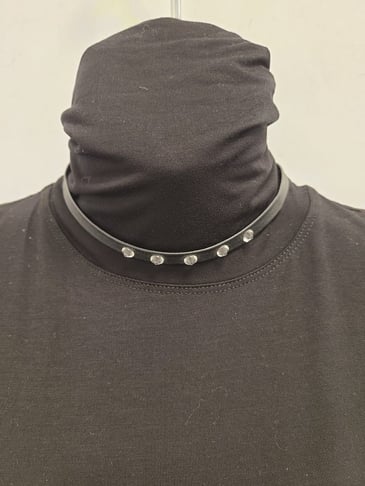 LES NANA COLLIER STYLE CHOKER NOIR AVEC DIAMANTS