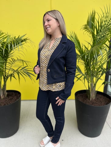 CREAM LAYA BLAZER DENIM FONCÉ