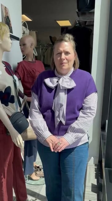 Oui ! Blouse rayée manches longues avec boucle au cou