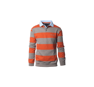 Ethnic Blue Polo manches longues rayé