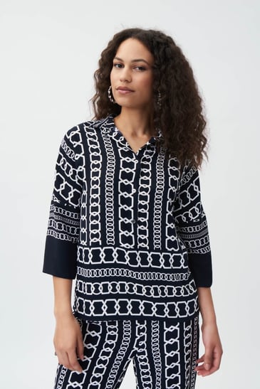 JOSEPH RIBKOFF HAUT CHEMISE IMPRIME CHAINE