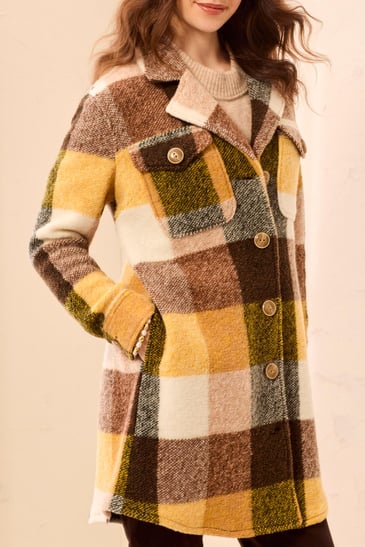 Tribal Manteau de lainage à gros carreaux