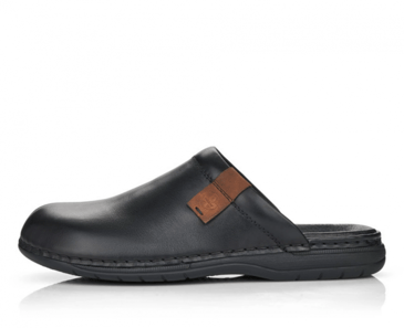 RIEKER SABOT D'INTÉRIEUR POUR HOMME EN CUIR NOIR