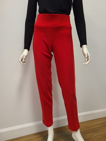 FRANK LYMAN PANTALON DE BASE DROIT TAILLE ÉLASTIQUE UNI ROUGE