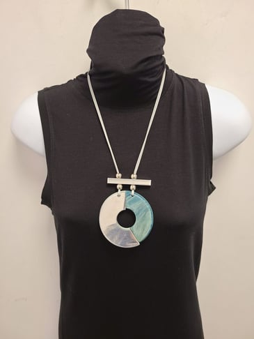 LES NANA COLLIER LONG AJUSTABLE GRIS/ARGENT/SARCELLE