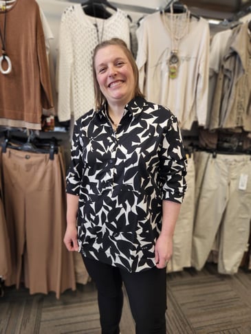 BETTY BARCLAY BLOUSE MANCHE 3/4 AVEC COL CHEMISIER