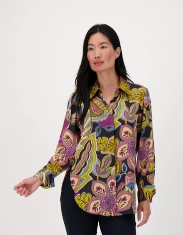 SPANNER PLUMIE BLOUSE SATINÉE IMPRIMÉ ABSTRAIT FLORAL