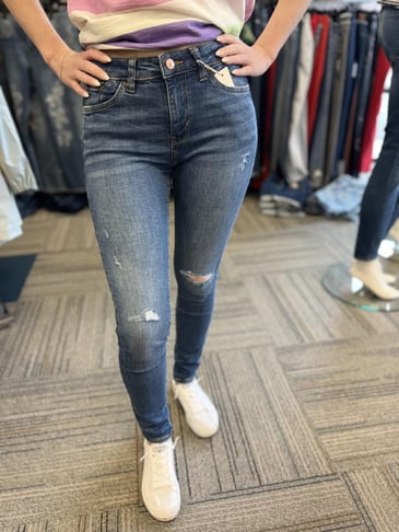 ESPRIT JEANS SKINNY 30'' AVEC TROU