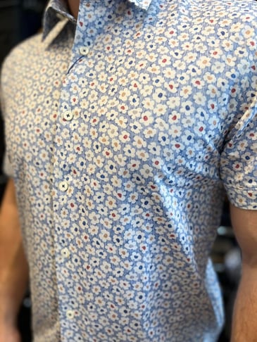 BUGATCHI CHEMISE MANCHE COURTE IMPRIMÉ FLEURS