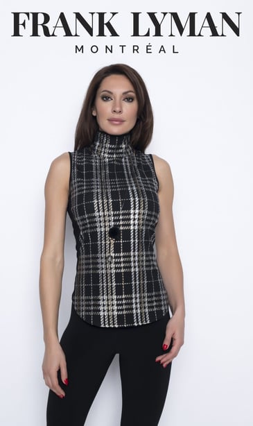 FRANK LYMAN CAMISOLE CARREAUTÉE COL AU COU BIJOUX INCLUS