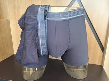 PUNTO BLANCO DUO BOXER 1 UNI BLEU DENIM/1 RAYÉ BLEU