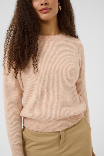Cream Sienna tricot manche longue col rond