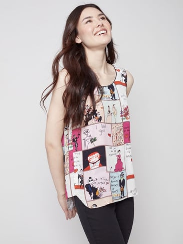 Charlie B Camisole réversible imprimé comique