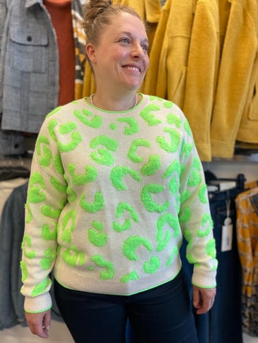 OUI TRICOT LEOPARD VERT FLUO