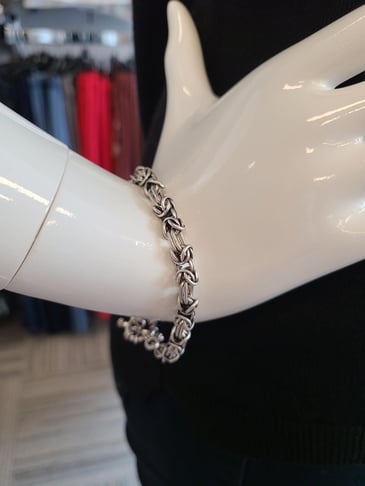 SAZZU BRACELET EN MAILLE ARGENT TERNI FERMOIR EN T