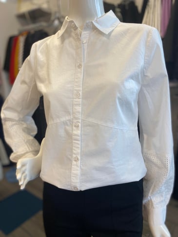 CREAM EVELLA BLOUSE MANCHE LONGUE BRODERIE