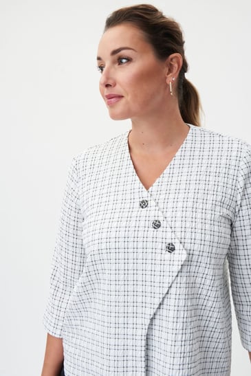 JOSEPH RIBKOFF VESTE CARREAUTE NOIR BLANC