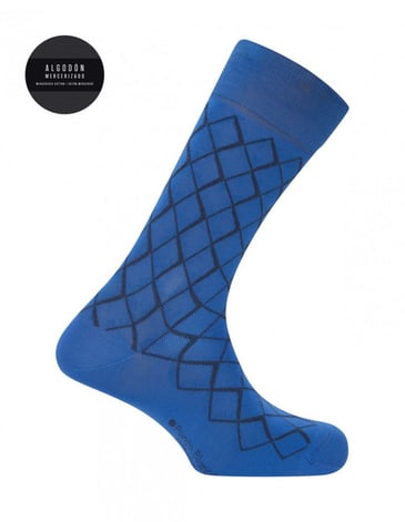 PUNTO BLANCO BAS POUR HOMME BLEU FONCÉ LOSANGE BLEU PÂLE