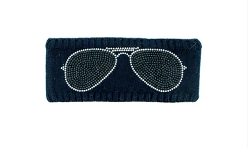 MITCHIE MATCHING BANDEAU MARINE AVEC LUNETTE EN BRILLANTS