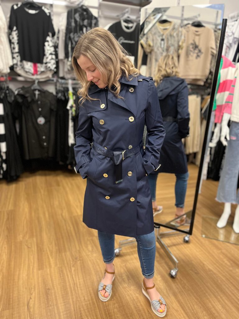 MICHAEL KORS FEMME TRENCH AVEC CEINTURE MARINE - Spécialités Féminines et  Masculines