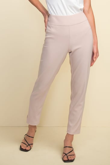 JOSEPH RIBKOFF PANTALON PULL-ON JAMBE DROITE BAS FENDU BEIGE