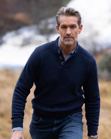 New Zealand Auckland Pull bleu foncé chiné