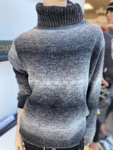 ELISSIA CHANDAIL COL ROULÉ EN LAINE GRIS NOIR