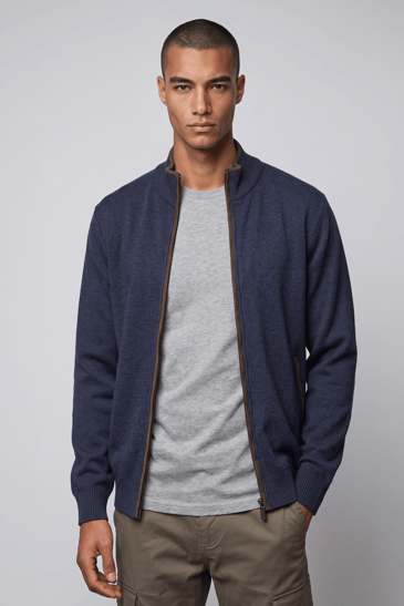 Point Zero homme cardigan en tricot avec intérieur en molleton