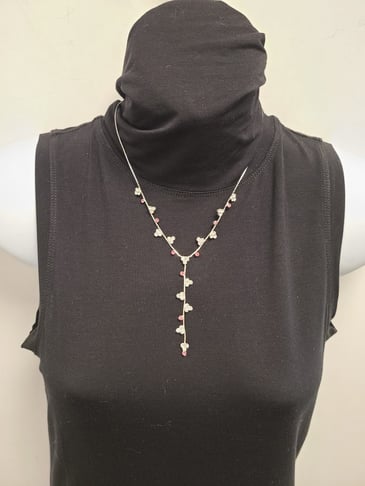LES NANA COLLIER COURT AVEC DIAMANTS ARGENT/ROSES