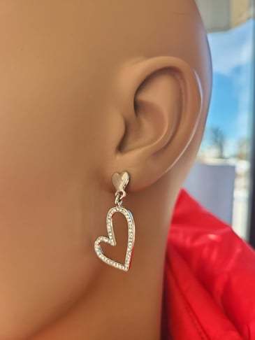 LES NANA BOUCLE D'OREILLE COEUR BRILLANT