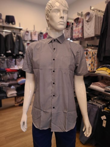 BLACK ICE CHEMISE À MANCHE COURTE POUR HOMME MARINE IMPRIMÉE