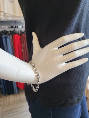 SAZZU BRACELET EN MAILLE ARGENT TERNI AVEC ATTACHE