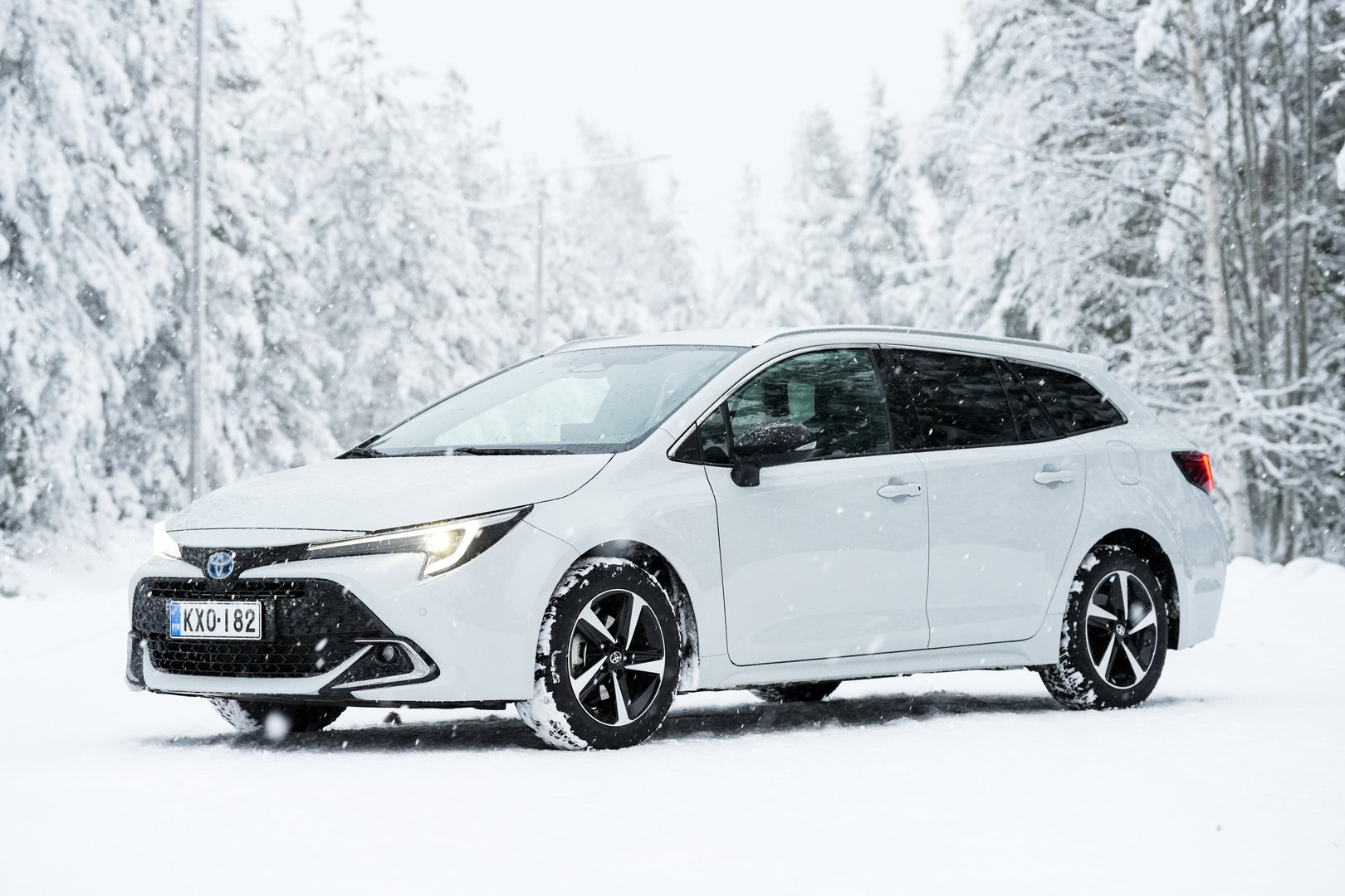 Winter-ready rental car in snowy Rovaniemi, Lapland