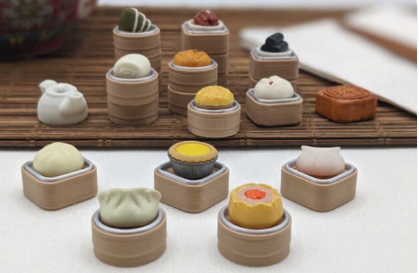 Full Dim Sum Menu Set with Mooncake and Teapot