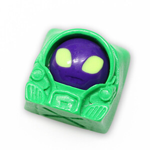 EVA purple mask with green suite