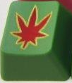 Green Thumb Green with Red Flower and Yellow Inlay - Toast