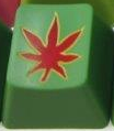 Green Thumb Green with Red Flower and Yellow Inlay - O'Natural