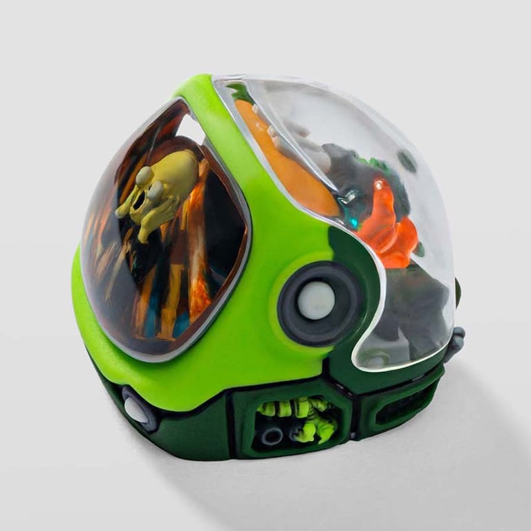 X77 Art toy / Green Pulse / Skrik in TV