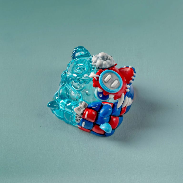 Cat Knight - Turquoise Monster