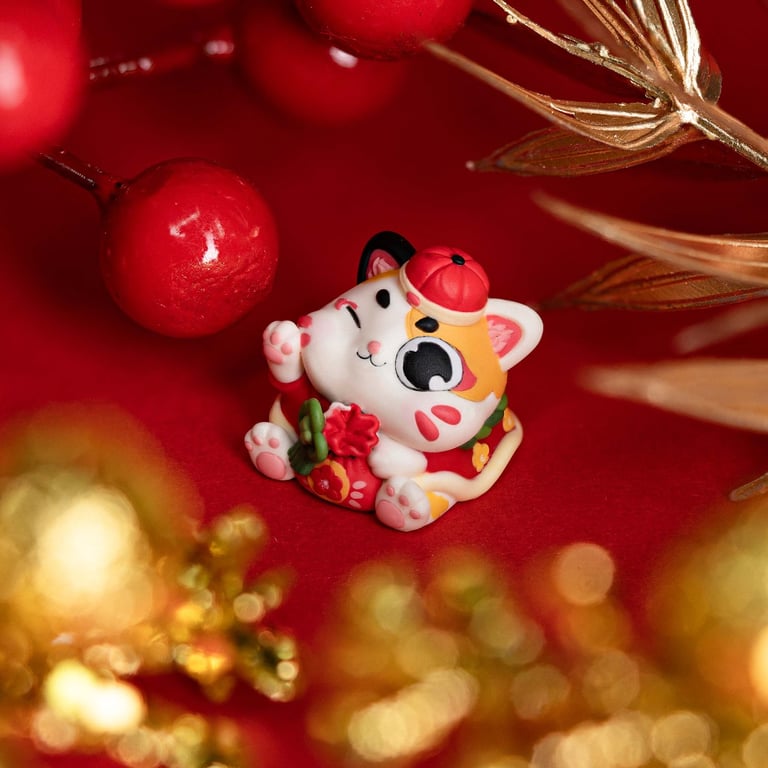 Wealth Giver Cat (Fire Flowers)