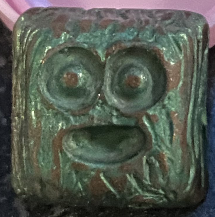 Greeny Peekers (cold cast copper)