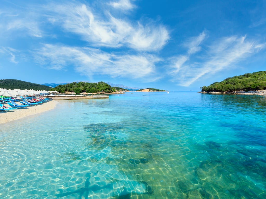 Ksamil Beach, Albania on a summer's day