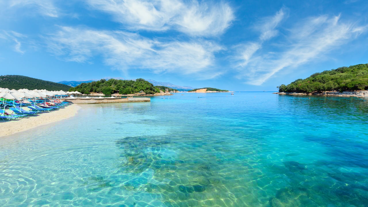 Ksamil Beach, Albania on a summer's day