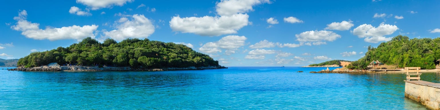 A sunny day on Ksamil Beach, Albania