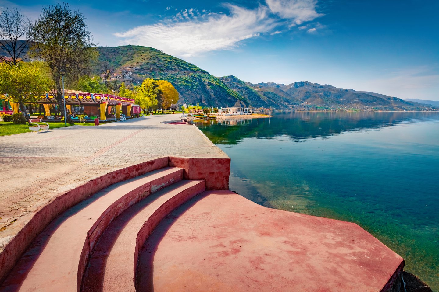 Pogradec town on the banks of Lake Ohrid