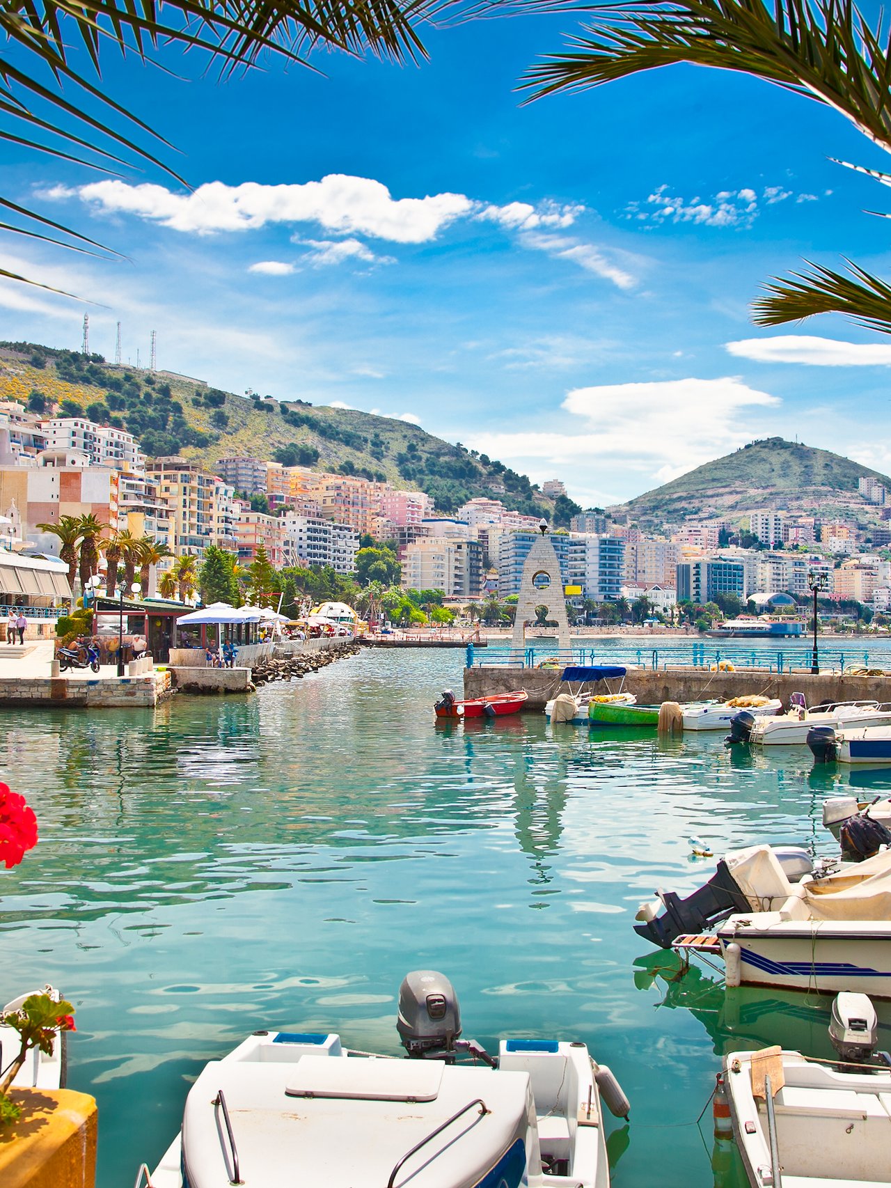 Saranda's city port to the Ionian Sea