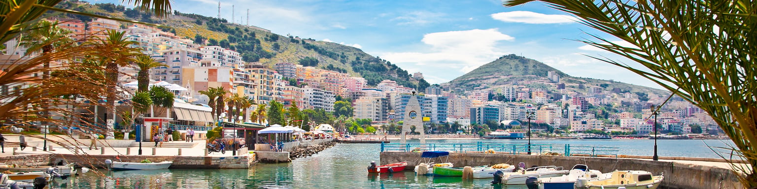 Saranda's city port to the Ionian Sea